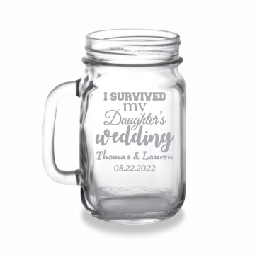 I Survived | Personalized 16oz Mason Jar with Handle